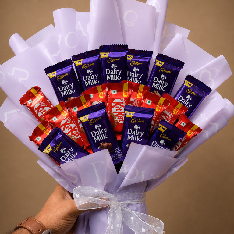 Dairy Milk & KitKat Chocolate Bouquet - Image 3