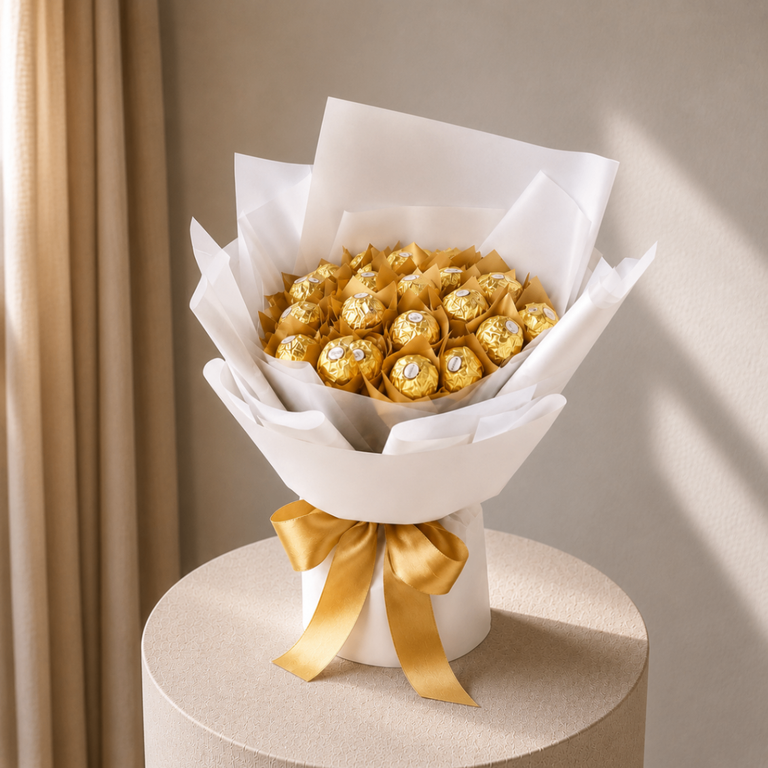 Golden Bloom — Ferrero Rocher Chocolate Bouquet - Image 2