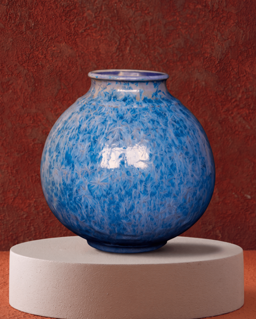 Blue Crystalline Vase