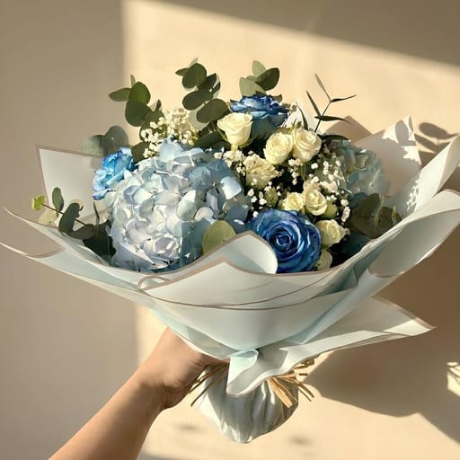 Blue and White Floral Arrangement