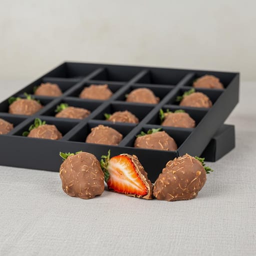 Kunafa and Milk Chocolate Covered Strawberries
