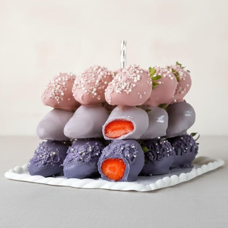 Purple Ombre Strawberries Cube