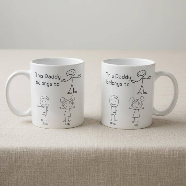 Daddy Belongs to Us Personalized Name Mug - Image 1