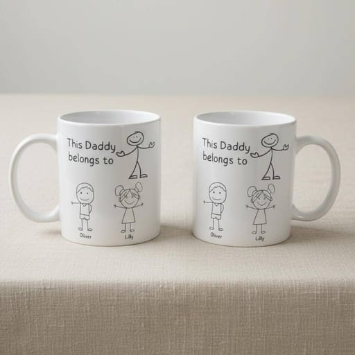 Daddy Belongs to Us Personalized Name Mug