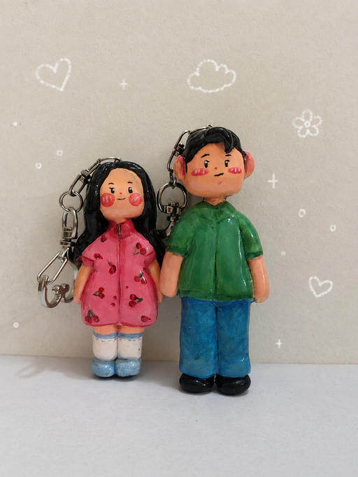 Couple figurine Keychain 