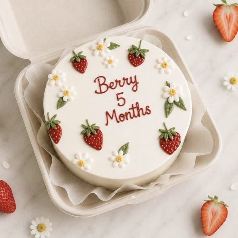 Strawberry Milestone Bento Cake