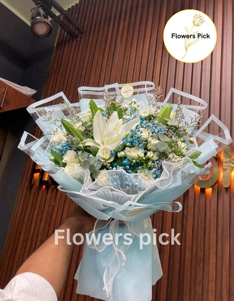 Premium Roses And Lily bouquet - Image 3