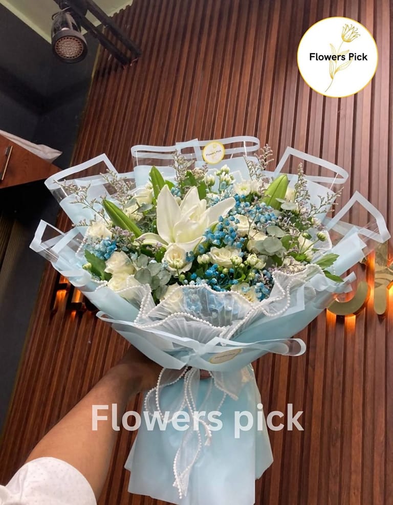 Premium Roses And Lily bouquet - Image 4