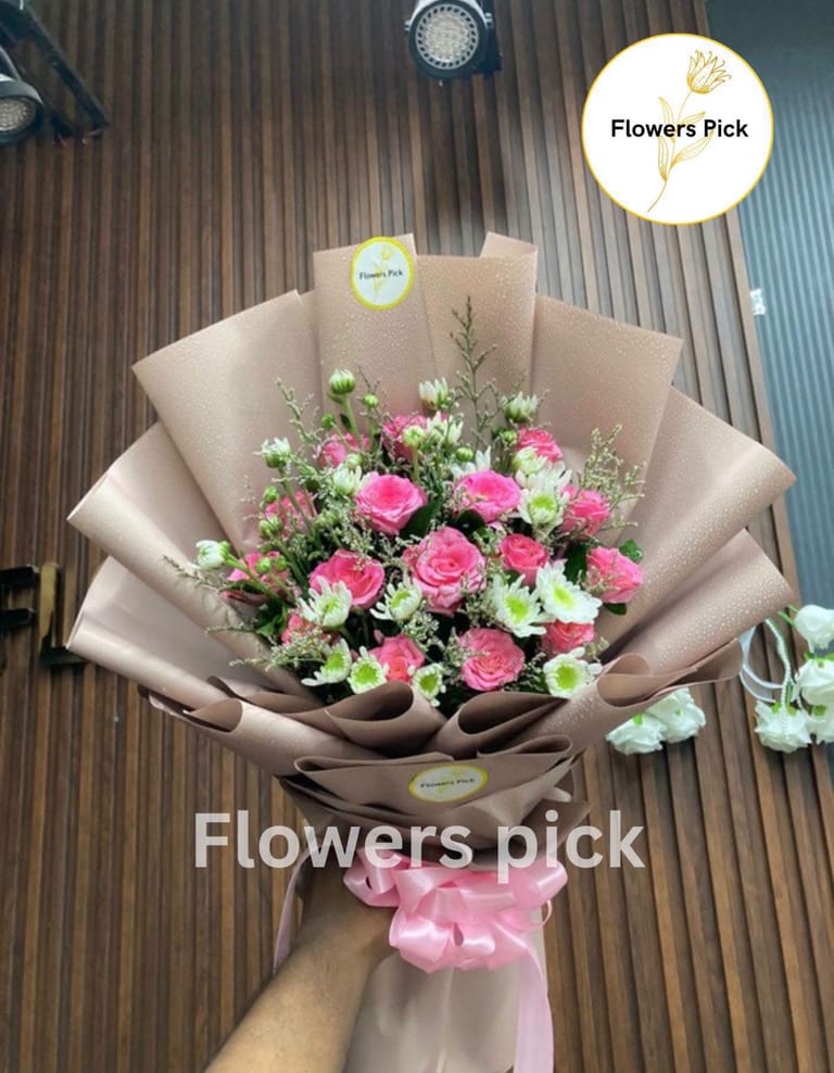 Premium pink rose bouquet💕 - Image 1