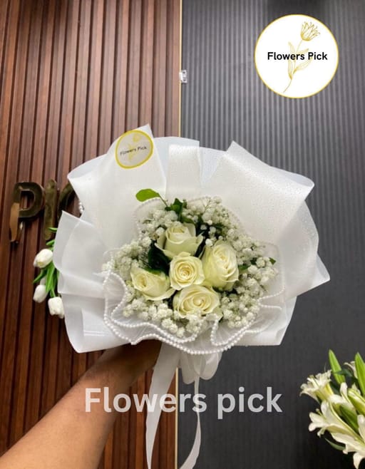 Premium White Rose Bouquet🤍