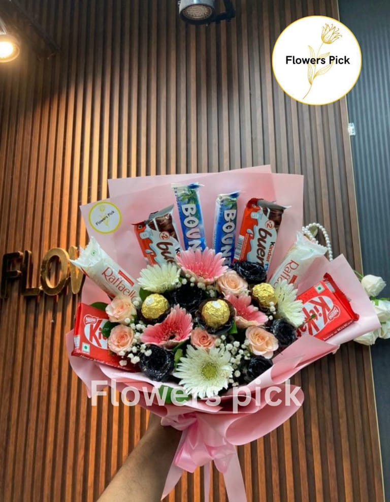 Premium Flowers And Chocolate Bouquet💐 - Image 2