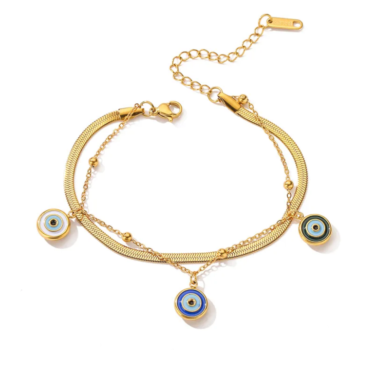 Talma Evil Eye Double Layered Bracelet