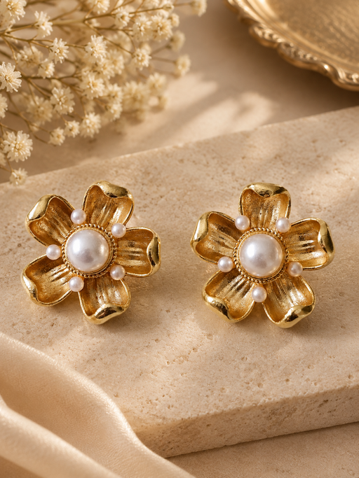 Rosalie Pearl Flower Earrings