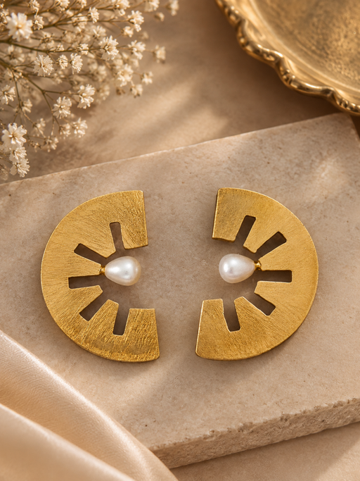 Solara Pearl Statement Earrings