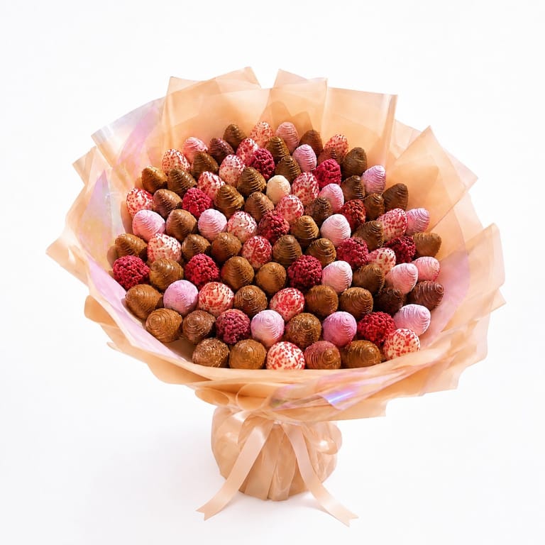 Grand Ruby & Red Velvet Strawberry Bouquet - Image 1