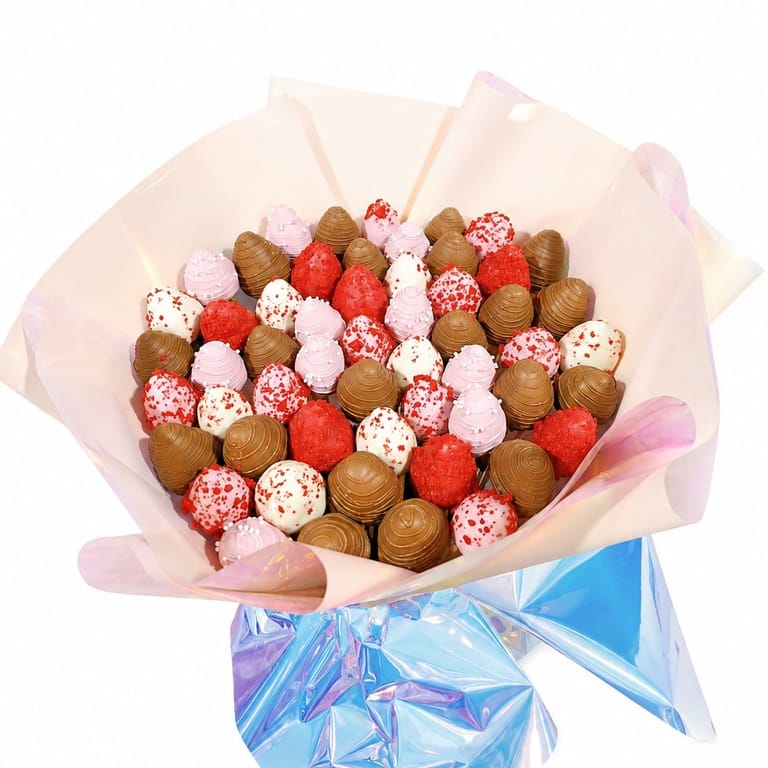 Blush Ruby Strawberry Bouquet - Image 2