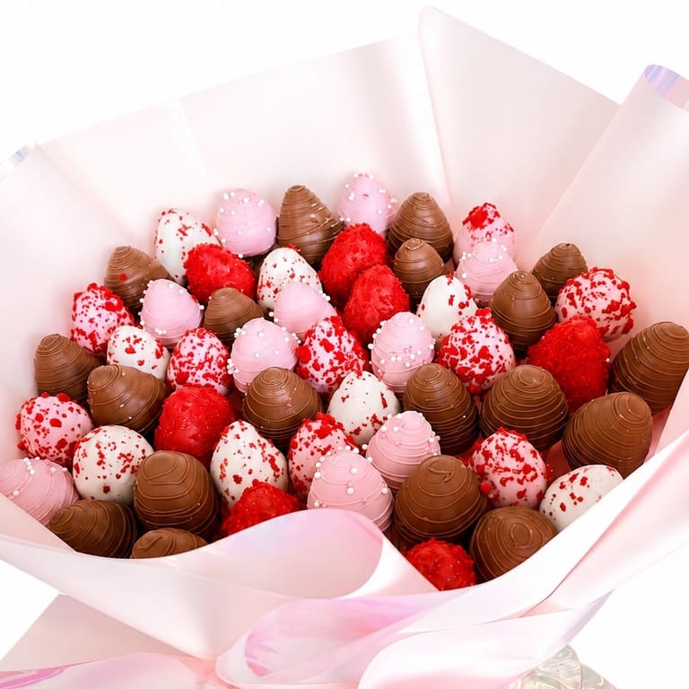Blush Ruby Strawberry Bouquet - Image 3