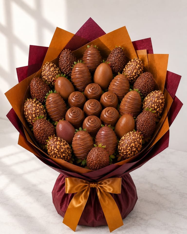 Golden Luxe Strawberry Bouquet - Image 3