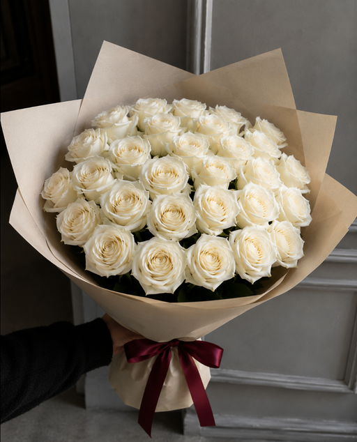 White Whisper Devotion  - 25 Roses