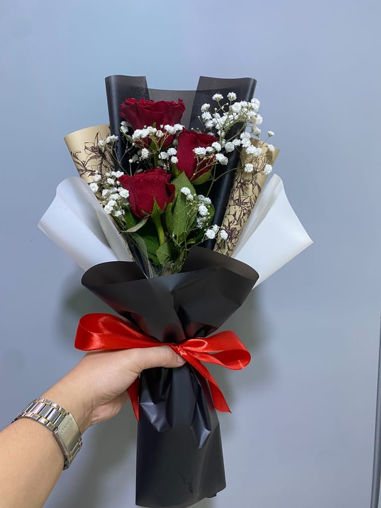 The Velvet Crimson Trio Bouquet - Image 1