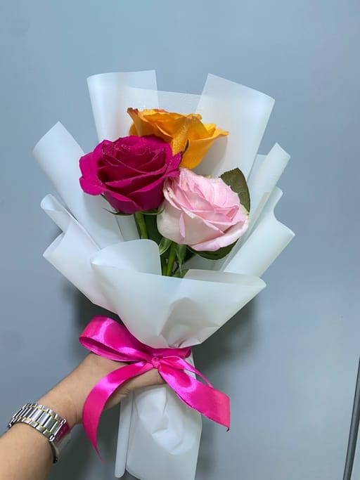 The Sunset Sunset Trio Rose Bouquet