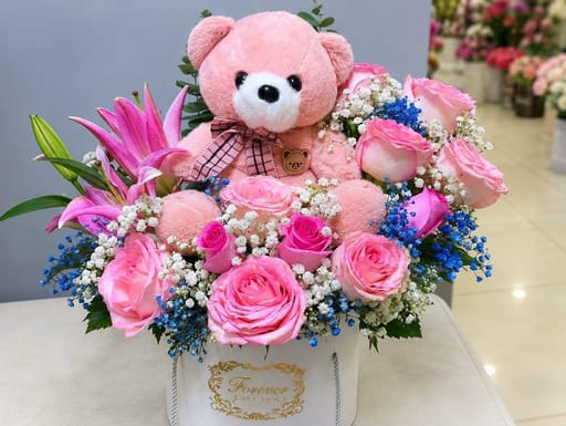 The Royal Pink Teddy & Rose Luxury Box