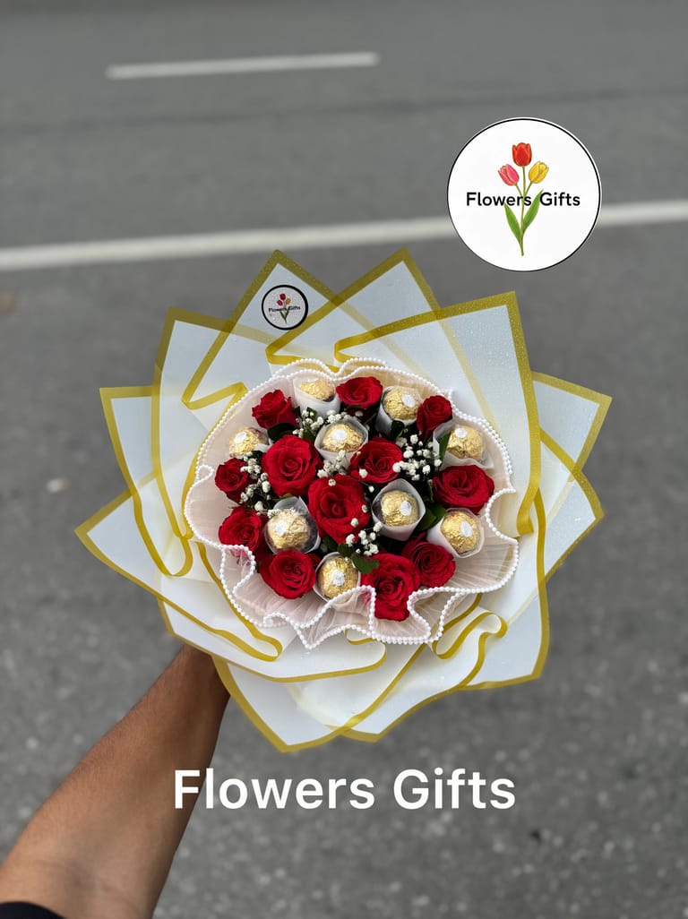 Premium Red Rose With Chocolate Bouquet π - Image 1