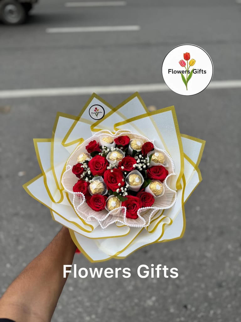 Premium Red Rose With Chocolate Bouquet π - Image 2
