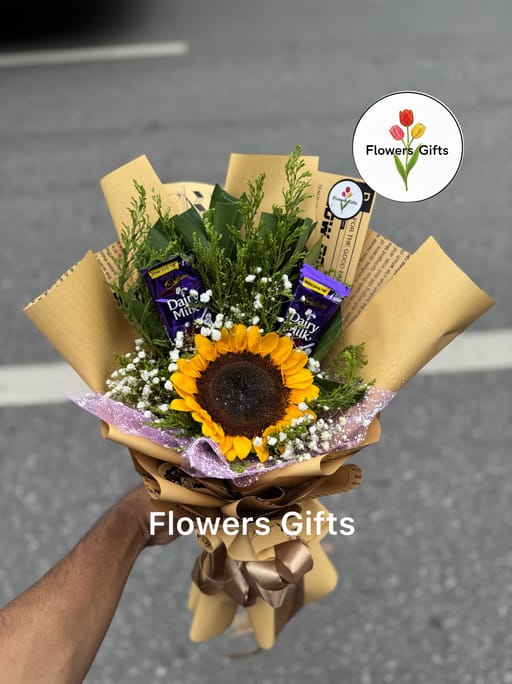 Sunflower With Chocolate Bouquet 💐 