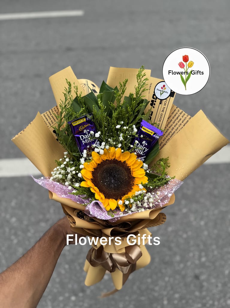 Sunflower With Chocolate Bouquet π - Image 2