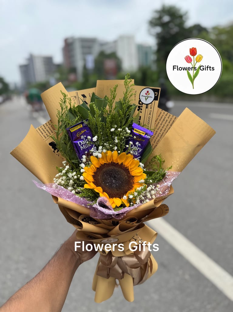 Sunflower With Chocolate Bouquet π - Image 3