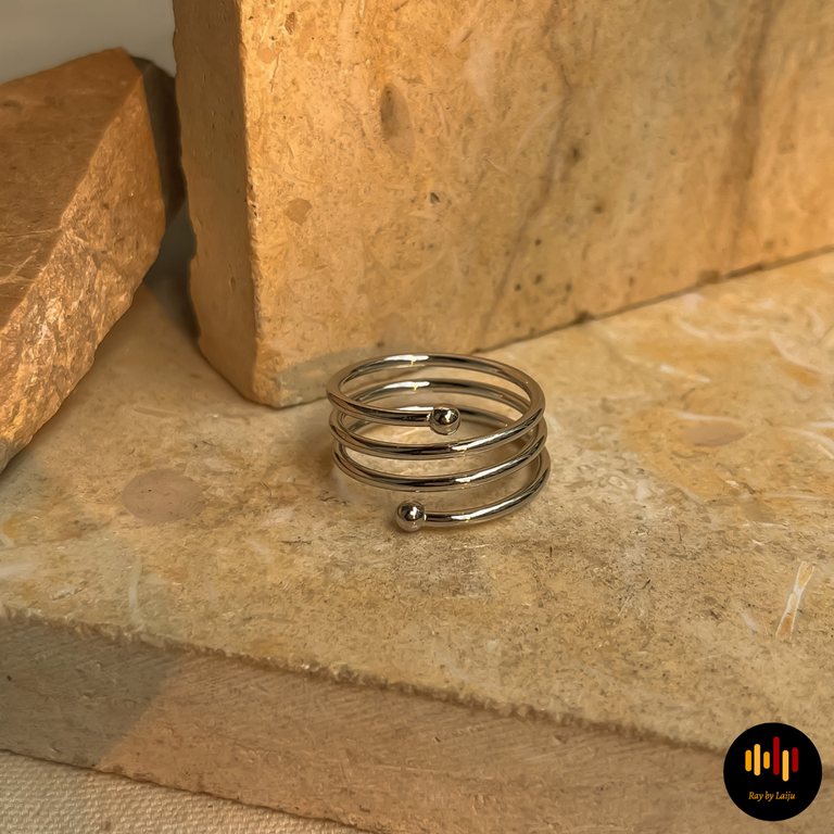 Almendra Silver Ring | Stainless Steel | Adjustable - Image 1