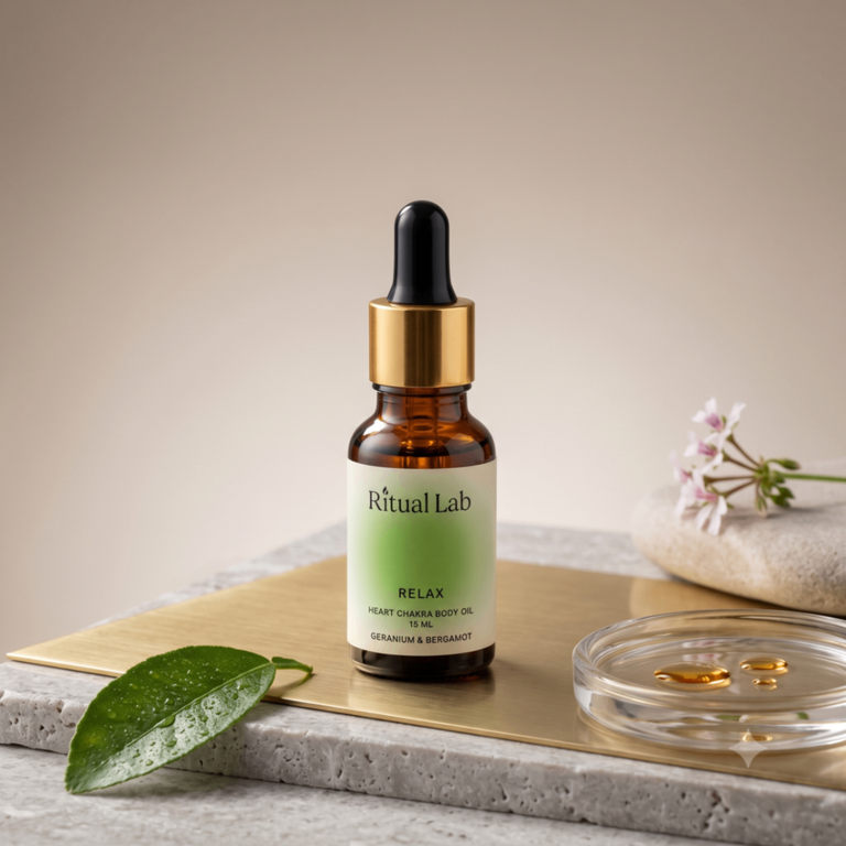 Relax | Geranium & Bergamot — Heart Chakra Body Oil 15 ml - Image 1