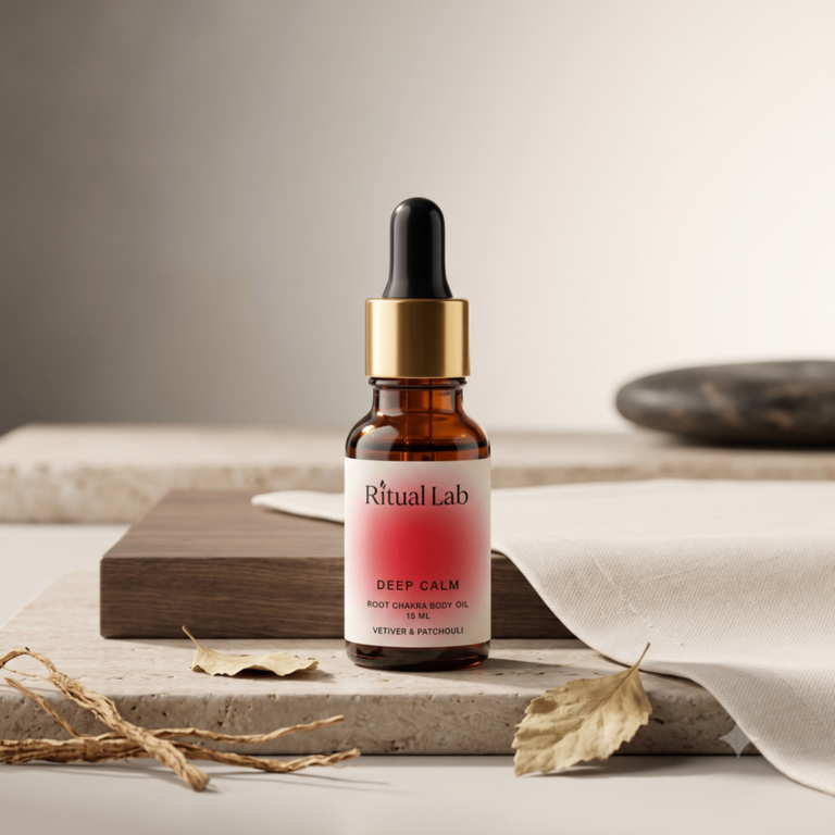 Deep calm | Vetiver & Patchouli — Root Chakra Body Oil 15 ml - Image 1