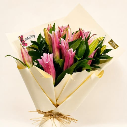 Bouquet of Pink Lilies-A3