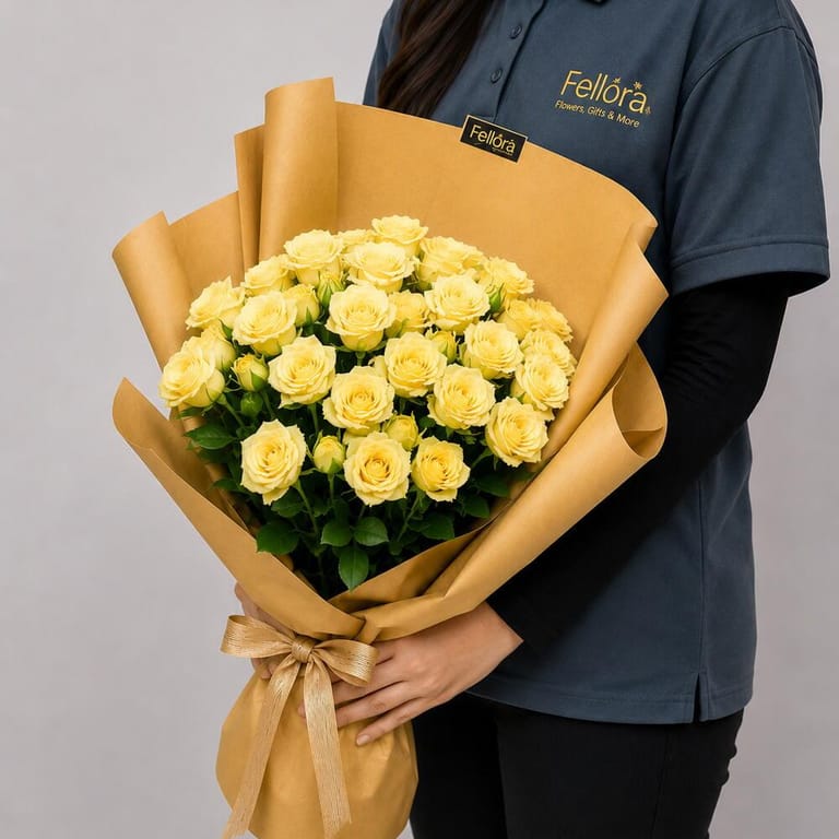 Bouquet Of Peach Spray Roses Bouquets-A37 - Image 2
