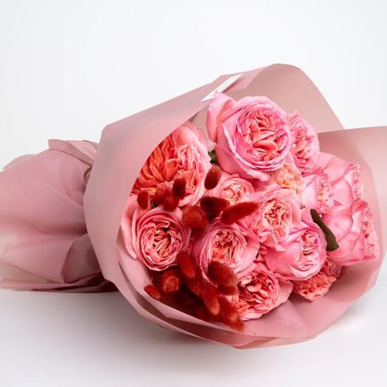 15 Luxury Pink Peony Rose Bouquet-A30 - Image 4