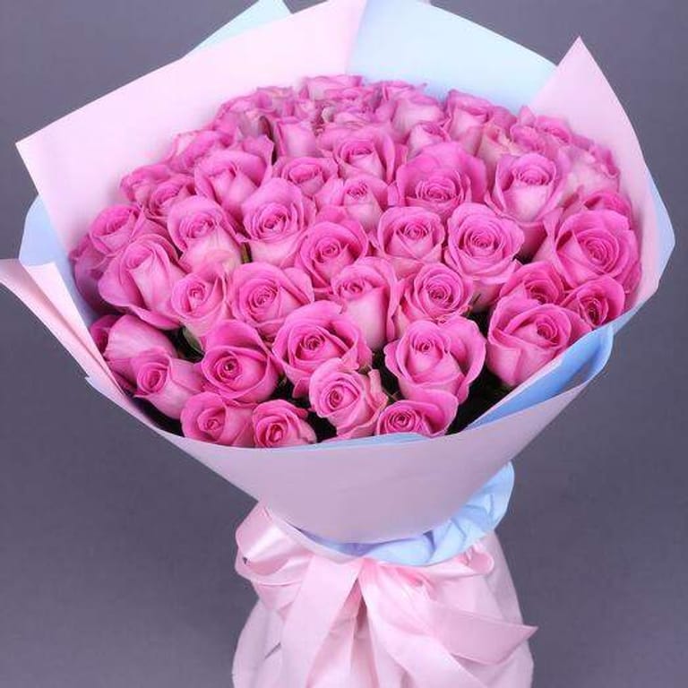 51 Luxury Pink Roses Bouquet-A55 - Image 1