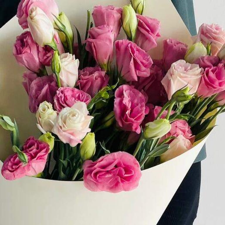 11 Pink Lisianthus Bouquet-A63 - Image 2