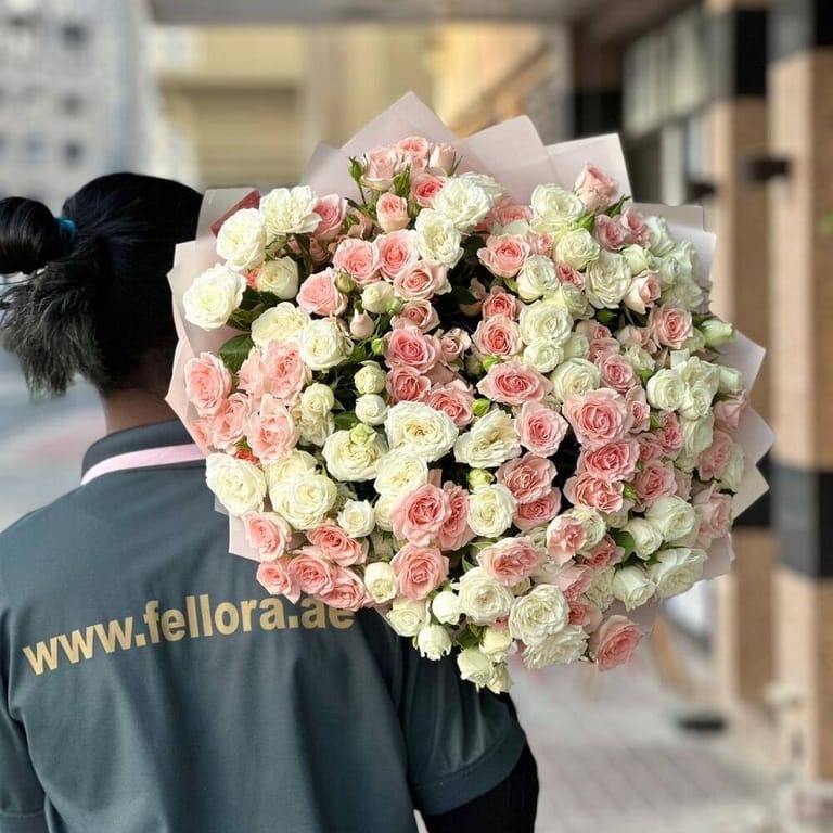Blush Spray Rose Bouquet-A65 - Image 5