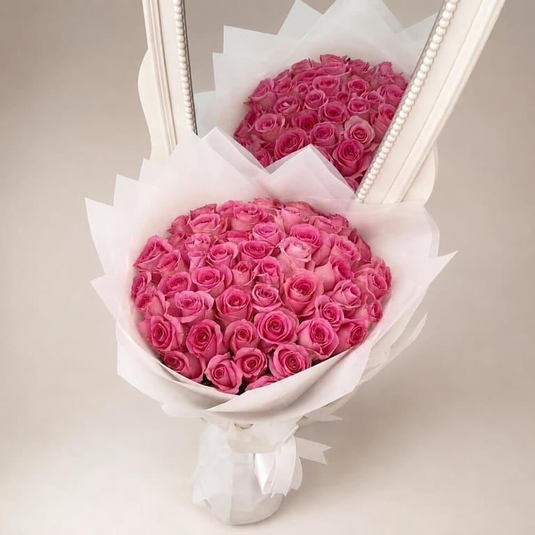 51 Luxury Pink Rose Bouquet-A107 - Image 1