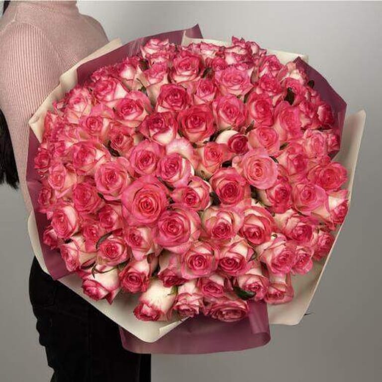 101 Grand Bi-Color Pink Rose Bouquet-A121 - Image 1