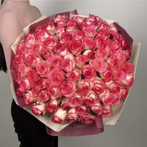 101 Grand Bi-Color Pink Rose Bouquet-A121