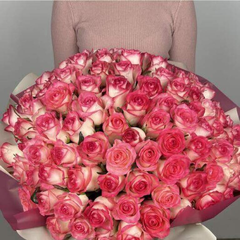 101 Grand Bi-Color Pink Rose Bouquet-A121 - Image 2