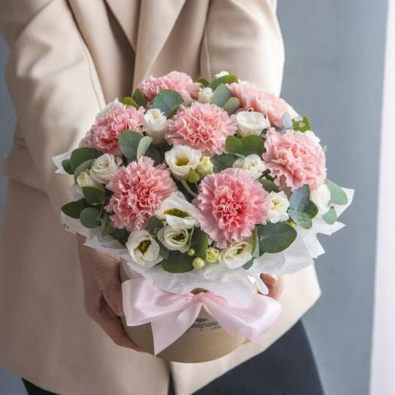 Box Of Carnation And Lisianthus-A115 - Image 4