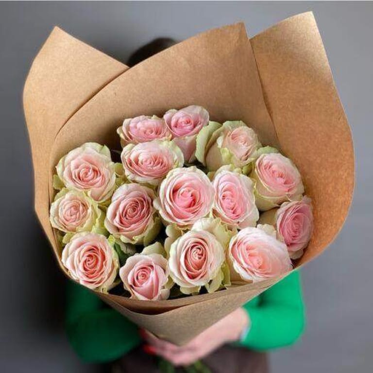 15 Blush Pink Rose Bouquet-A161 - Image 2