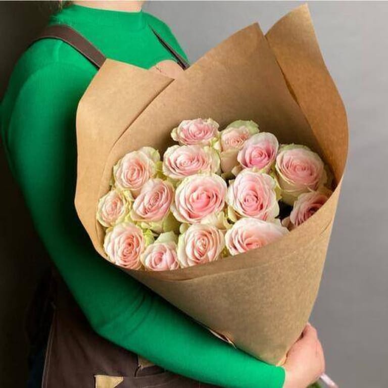 15 Blush Pink Rose Bouquet-A161 - Image 4
