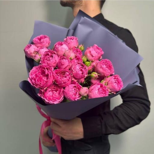 7 Pink Peony Rose Bouquet-A171