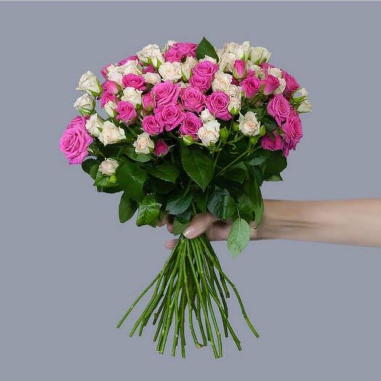 51 Pink And Peach Spray Rose Bouquet-A175 - Image 2