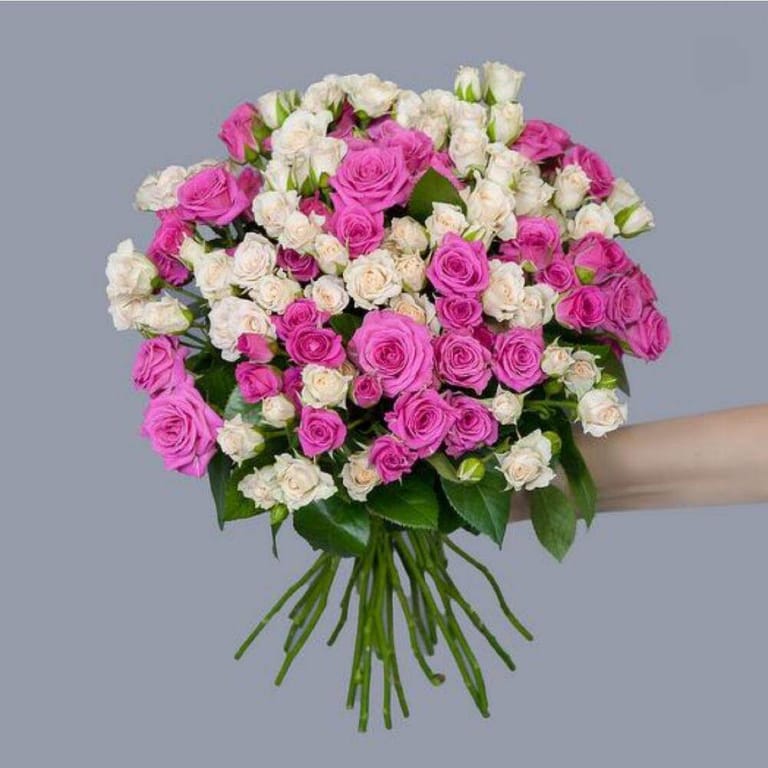 51 Pink And Peach Spray Rose Bouquet-A175 - Image 3